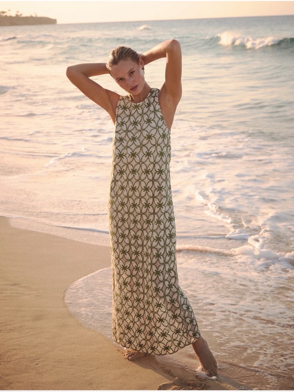 Tuckernuck Leilana Sleeveless Maxi Dress with Green Floral Lattice Print